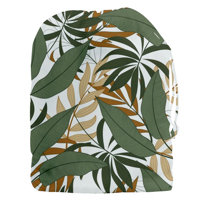 Botanical Seamless Tropical Pattern With Bright Green Yellow Plants Leaves Drawstring Pouch (3XL)