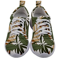 Botanical Seamless Tropical Pattern With Bright Green Yellow Plants Leaves Kids Athletic Shoes