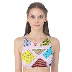 Pattern With Pieces Paper Tank Bikini Top by Wegoenart