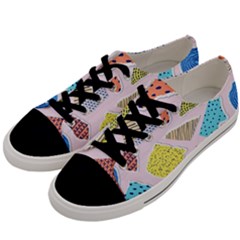 Pattern With Pieces Paper Men s Low Top Canvas Sneakers by Wegoenart