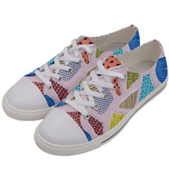 Pattern With Pieces Paper Women s Low Top Canvas Sneakers by Wegoenart