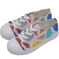 Pattern With Pieces Paper Kids  Low Top Canvas Sneakers by Wegoenart