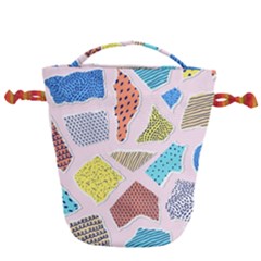 Pattern With Pieces Paper Drawstring Bucket Bag by Wegoenart