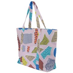 Pattern With Pieces Paper Zip Up Canvas Bag by Wegoenart