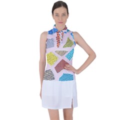 Pattern With Pieces Paper Women s Sleeveless Polo Tee by Wegoenart