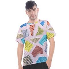 Pattern With Pieces Paper Men s Sport Top