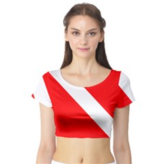 Diving Flag Short Sleeve Crop Top by FlagGallery