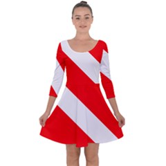 Diving Flag Quarter Sleeve Skater Dress by FlagGallery