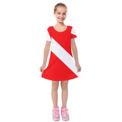 Diving Flag Kids  Short Sleeve Velvet Dress by FlagGallery