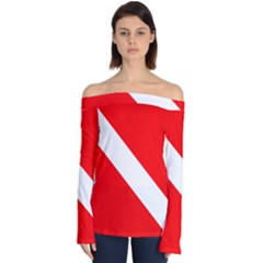 Diving Flag Off Shoulder Long Sleeve Top by FlagGallery