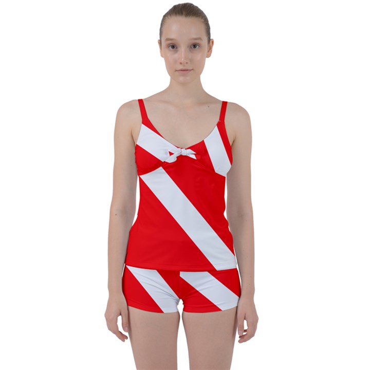 Diving flag Tie Front Two Piece Tankini