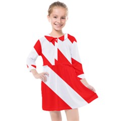 Diving Flag Kids  Quarter Sleeve Shirt Dress by FlagGallery