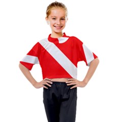 Diving Flag Kids Mock Neck Tee