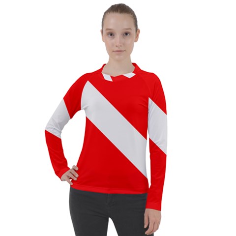 Diving Flag Women s Pique Long Sleeve Tee by FlagGallery