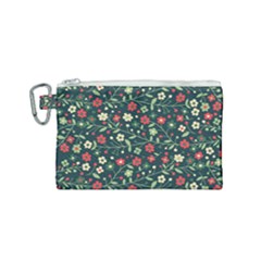 Flowering Branches Seamless Pattern Canvas Cosmetic Bag (small) by Wegoenart