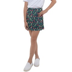 Flowering Branches Seamless Pattern Kids  Tennis Skirt