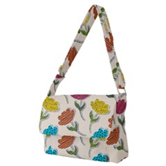 Pattern With Paper Tulips Full Print Messenger Bag (m)