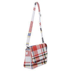 Plaid Mosaic Pixel Seamless Pattern Shoulder Bag With Back Zipper by Wegoenart