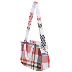 Plaid Mosaic Pixel Seamless Pattern Rope Handles Shoulder Strap Bag by Wegoenart