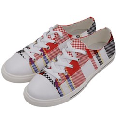 Plaid Mosaic Pixel Seamless Pattern Women s Low Top Canvas Sneakers by Wegoenart