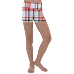 Plaid Mosaic Pixel Seamless Pattern Kids  Lightweight Velour Yoga Shorts by Wegoenart