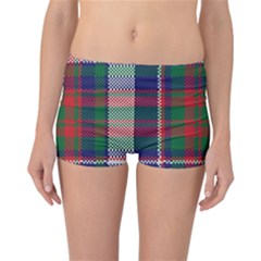 British Tartan Check Plaid Seamless Pattern Reversible Boyleg Bikini Bottoms by Wegoenart