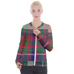 British Tartan Check Plaid Seamless Pattern Casual Zip Up Jacket by Wegoenart