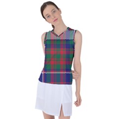 British Tartan Check Plaid Seamless Pattern Women s Sleeveless Sports Top