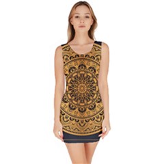 Luxury Mandala Background With Golden Arabesque Pattern Arabic Islamic East Style Premium Vector Bodycon Dress by Wegoenart