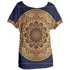 Luxury Mandala Background With Golden Arabesque Pattern Arabic Islamic East Style Premium Vector Women s Oversized Tee by Wegoenart