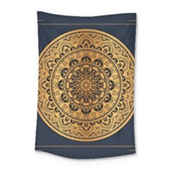 Luxury Mandala Background With Golden Arabesque Pattern Arabic Islamic East Style Premium Vector Small Tapestry by Wegoenart