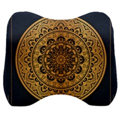 Luxury Mandala Background With Golden Arabesque Pattern Arabic Islamic East Style Premium Vector Velour Head Support Cushion by Wegoenart