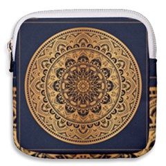 Luxury Mandala Background With Golden Arabesque Pattern Arabic Islamic East Style Premium Vector Mini Square Pouch by Wegoenart