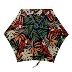 Fashionable Seamless Tropical Pattern With Bright Pink Yellow Plants Leaves Mini Folding Umbrellas by Wegoenart