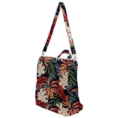 Fashionable Seamless Tropical Pattern With Bright Pink Yellow Plants Leaves Crossbody Backpack by Wegoenart