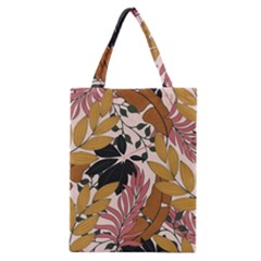 Fashionable Seamless Tropical Pattern With Bright Pink Green Flowers Classic Tote Bag by Wegoenart