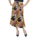 Fashionable Seamless Tropical Pattern With Bright Pink Green Flowers Midi Mermaid Skirt View1