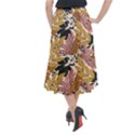 Fashionable Seamless Tropical Pattern With Bright Pink Green Flowers Midi Mermaid Skirt View2