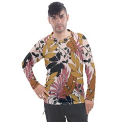 Fashionable Seamless Tropical Pattern With Bright Pink Green Flowers Men s Pique Long Sleeve Tee