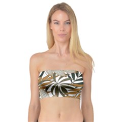 Trendy Seamless Tropical Pattern With Bright White Yellow Flowers Bandeau Top by Wegoenart