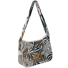 Trendy Seamless Tropical Pattern With Bright White Yellow Flowers Zip Up Shoulder Bag