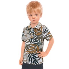 Trendy Seamless Tropical Pattern With Bright White Yellow Flowers Kids  Polo Tee