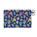 Pattern With Paper Flowers Canvas Cosmetic Bag (Large) View2