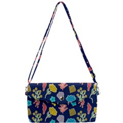 Pattern With Paper Flowers Removable Strap Clutch Bag