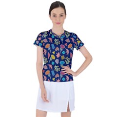 Pattern With Paper Flowers Women s Sports Top