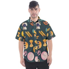 Italian Food Seamless Pattern Men s Short Sleeve Shirt