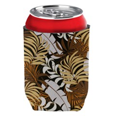 Botanical Seamless Tropical Pattern With Bright Red Yellow Plants Leaves Can Holder