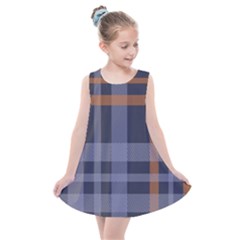 Seamless Pattern Check Fabric Texture Kids  Summer Dress by Wegoenart