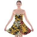 Original Seamless Tropical Pattern With Bright Reds Yellows Strapless Bra Top Dress View1