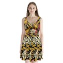 Original Seamless Tropical Pattern With Bright Reds Yellows Split Back Mini Dress  View1